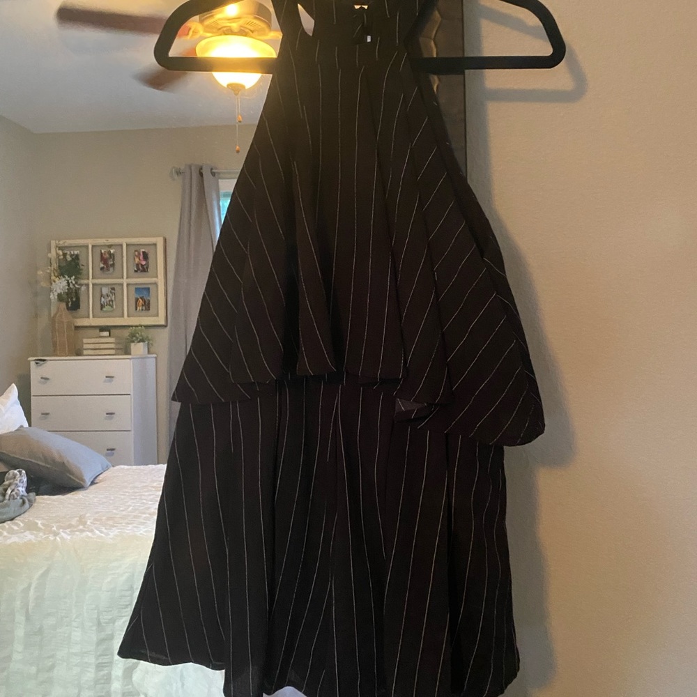 Black and White stripped romper